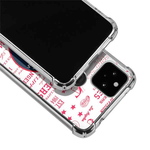 NBA Los Angeles Clippers Blast Logos Google Pixel 5a 5G Clear Case